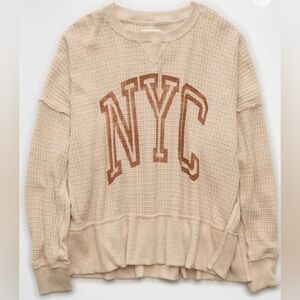 AE Big Hug Crew Neck Waffle Sweatshirt